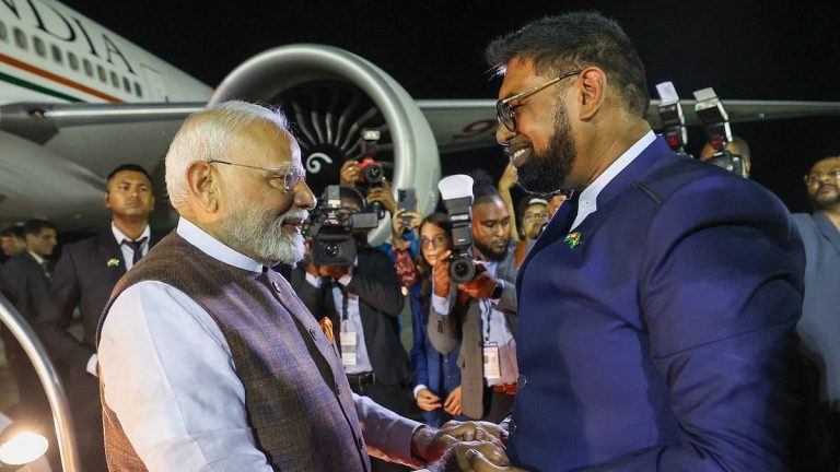 PM Modi Becomes First Indian Leader to Visit Guyana in Over 50 Years, Receives Warm Welcome